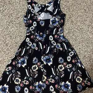 Kaileigh Blue and White A-Line Sundress Sleeveless Scoop Neck